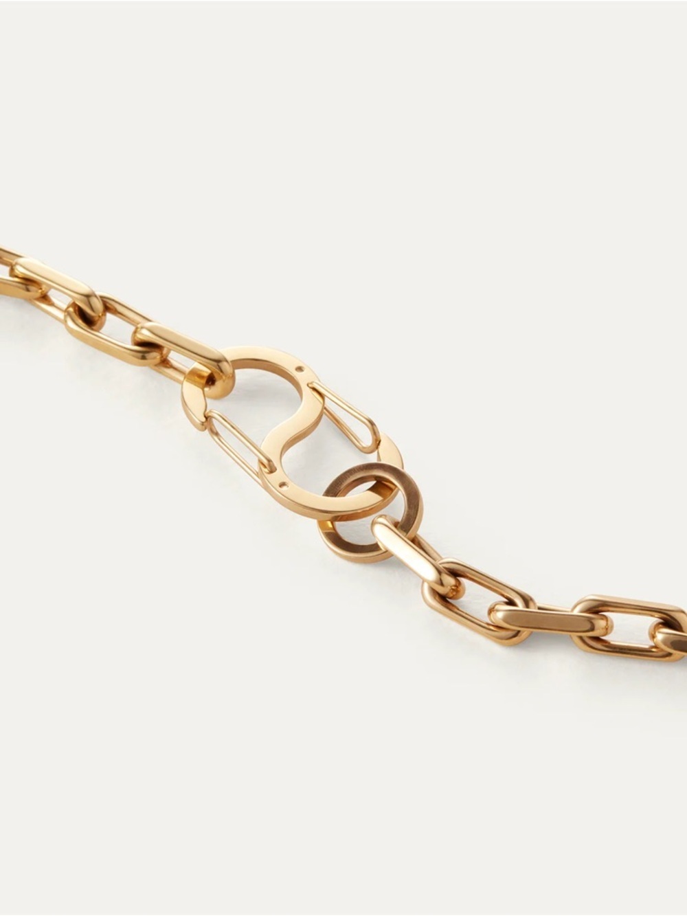 Jenny Bird Art Heart Chain Polished Gold Link Necklace NWT $198 - Picture 3 of 8